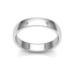 10K White Gold 4mm low dome comfort fit wedding band - DELLAFORA