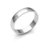 10K White Gold 4mm low dome wedding band - DELLAFORA