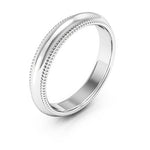 10K White Gold 4mm milgrain comfort fit wedding band - DELLAFORA