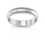 10K White Gold 4mm milgrain wedding band - DELLAFORA