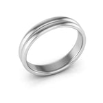 10K White Gold 4mm rigged half round comfort fit wedding band - DELLAFORA