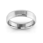 10K White Gold 5mm beveled edge comfort fit wedding band - DELLAFORA