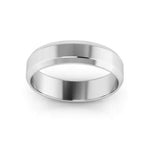 10K White Gold 5mm beveled edge wedding band - DELLAFORA