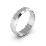 10K White Gold 5mm beveled edge wedding band - DELLAFORA