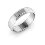 10K White Gold 5mm beveled edge wedding band - DELLAFORA