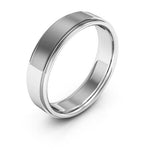 10K White Gold 5mm flat edge design comfort fit wedding band - DELLAFORA