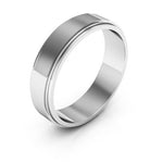 10K White Gold 5mm flat edge design wedding band - DELLAFORA