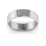 10K White Gold 5mm flat wedding band - DELLAFORA