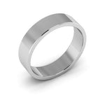 10K White Gold 5mm flat wedding band - DELLAFORA