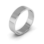 10K White Gold 5mm flat wedding band - DELLAFORA