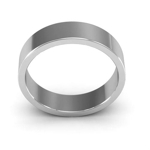 10K White Gold 5mm heavy weight flat wedding band - DELLAFORA