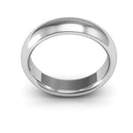 10K White Gold 5mm heavy weight half round comfort fit wedding band - DELLAFORA