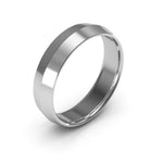 10K White Gold 5mm knife edge comfort fit wedding band - DELLAFORA