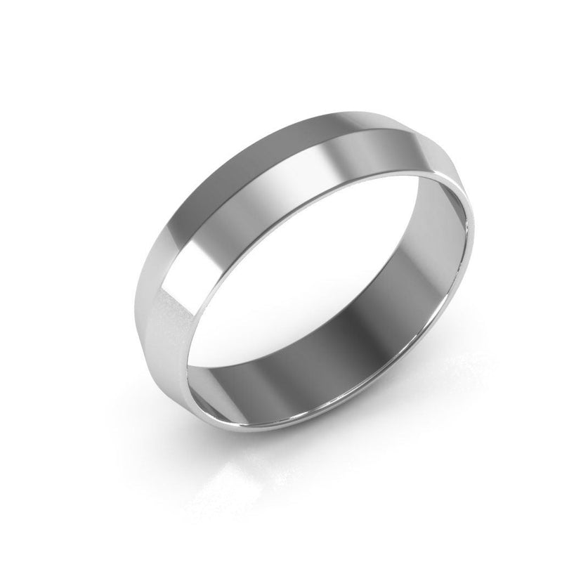 10K White Gold 5mm knife edge wedding band - DELLAFORA