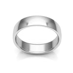 10K White Gold 5mm low dome comfort fit wedding band - DELLAFORA