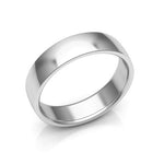 10K White Gold 5mm low dome comfort fit wedding band - DELLAFORA