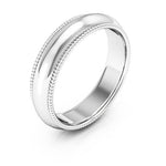 10K White Gold 5mm milgrain comfort fit wedding band - DELLAFORA