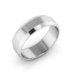 10K White Gold 6mm beveled edge wedding band - DELLAFORA