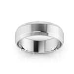 10K White Gold 6mm beveled edge wedding band - DELLAFORA