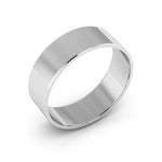 10K White Gold 6mm extra light flat wedding bands - DELLAFORA