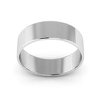 10K White Gold 6mm extra light flat wedding bands - DELLAFORA