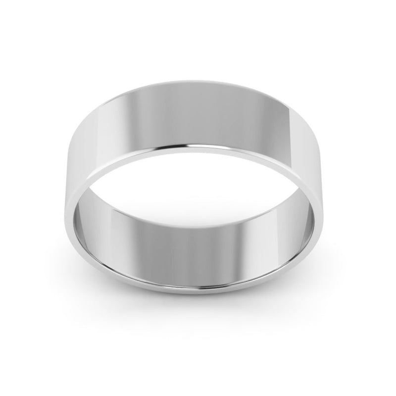 10K White Gold 6mm extra light flat wedding bands - DELLAFORA