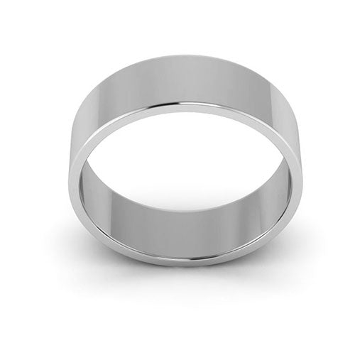 10K White Gold 6mm flat wedding band - DELLAFORA