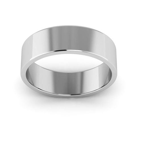 10K White Gold 6mm flat wedding band - DELLAFORA