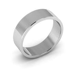 10K White Gold 6mm flat wedding band - DELLAFORA