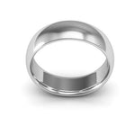 10K White Gold 6mm half round comfort fit wedding band - DELLAFORA