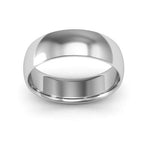 10K White Gold 6mm half round comfort fit wedding band - DELLAFORA