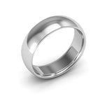 10K White Gold 6mm half round comfort fit wedding band - DELLAFORA