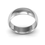 10K White Gold 6mm half round comfort fit wedding band - DELLAFORA