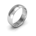 10K White Gold 6mm half round comfort fit wedding band - DELLAFORA