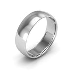 10K White Gold 6mm half round comfort fit wedding band - DELLAFORA