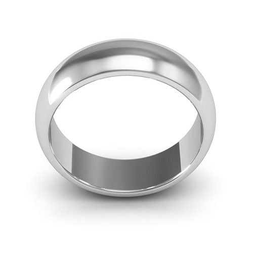 10K White Gold 6mm heavy weight half round wedding band - DELLAFORA