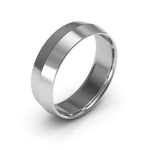 10K White Gold 6mm knife edge comfort fit wedding band - DELLAFORA