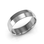 10K White Gold 6mm knife edge comfort fit wedding band - DELLAFORA