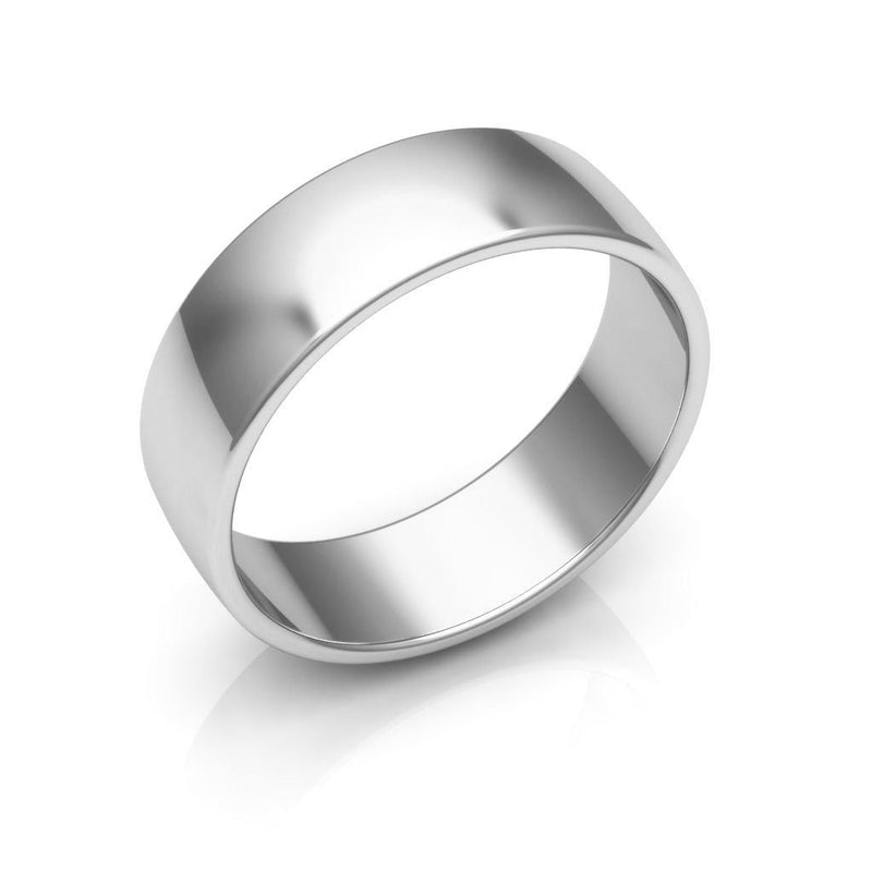 10K White Gold 6mm low dome wedding band - DELLAFORA