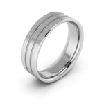 10K White Gold 6mm rigged flat comfort fit wedding band - DELLAFORA