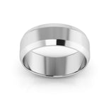 10K White Gold 7mm beveled edge wedding band - DELLAFORA