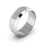 10K White Gold 7mm beveled edge wedding band - DELLAFORA