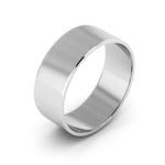 10K White Gold 7mm extra light flat wedding bands - DELLAFORA