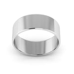 10K White Gold 7mm extra light flat wedding bands - DELLAFORA