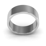 10K White Gold 7mm heavy weight flat wedding band - DELLAFORA