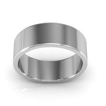 10K White Gold 7mm heavy weight flat wedding band - DELLAFORA