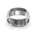 10K White Gold 7mm knife edge comfort fit wedding band - DELLAFORA