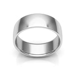 10K White Gold 7mm low dome comfort fit wedding band - DELLAFORA