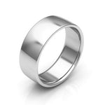 10K White Gold 7mm low dome comfort fit wedding band - DELLAFORA