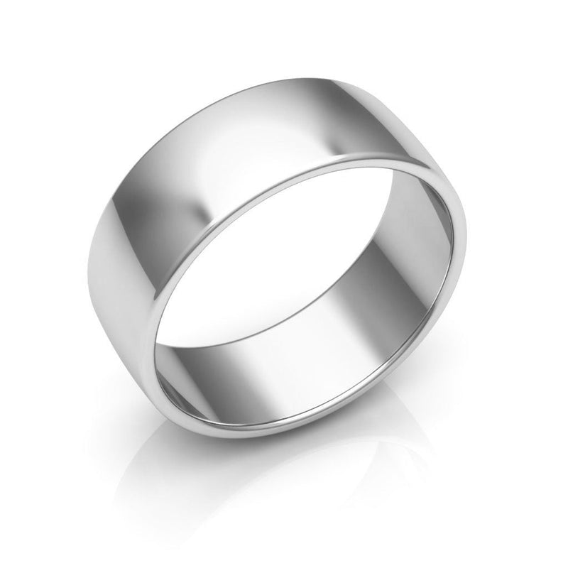 10K White Gold 7mm low dome wedding band - DELLAFORA